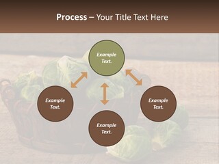 A Basket Of Brussel Sprouts On A Wooden Table PowerPoint Template
