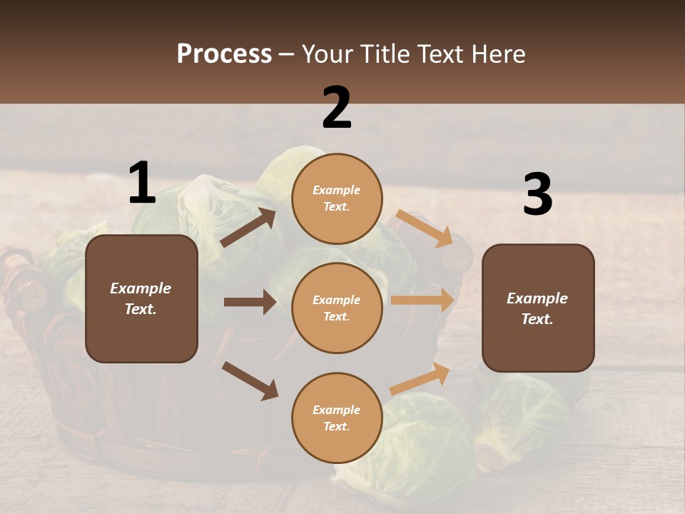 A Basket Of Brussel Sprouts On A Wooden Table PowerPoint Template