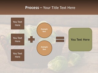 A Basket Of Brussel Sprouts On A Wooden Table PowerPoint Template
