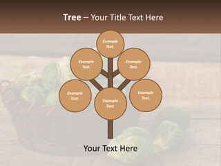 A Basket Of Brussel Sprouts On A Wooden Table PowerPoint Template