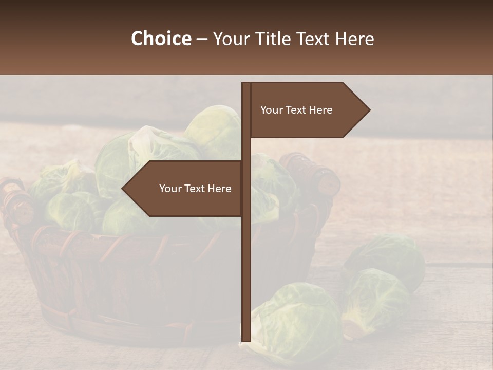 A Basket Of Brussel Sprouts On A Wooden Table PowerPoint Template