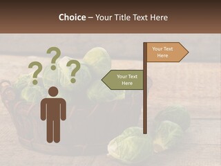 A Basket Of Brussel Sprouts On A Wooden Table PowerPoint Template