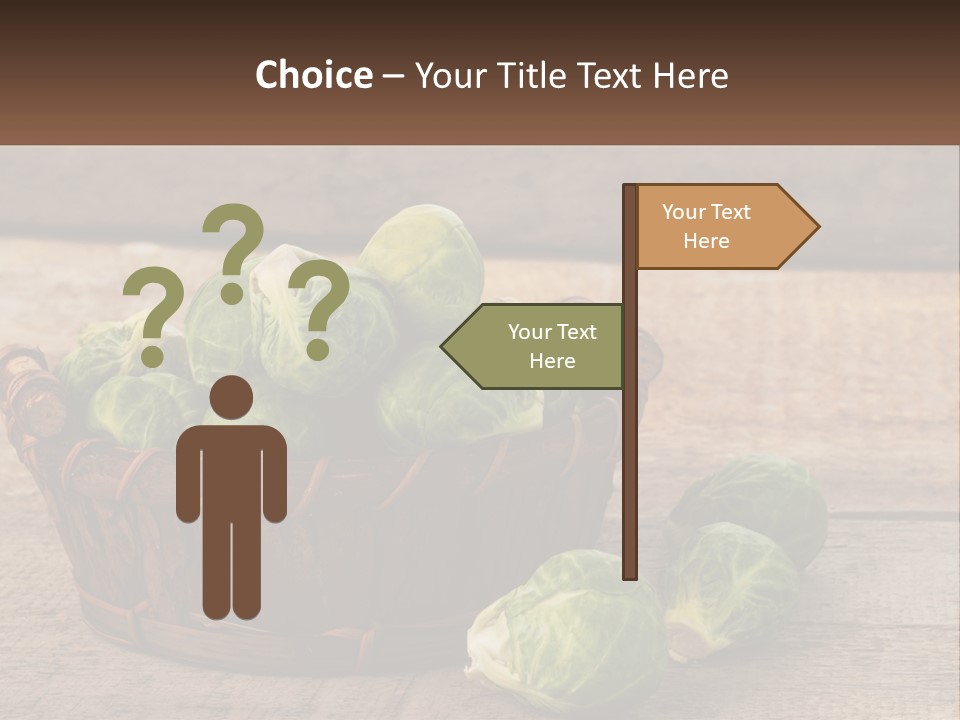 A Basket Of Brussel Sprouts On A Wooden Table PowerPoint Template