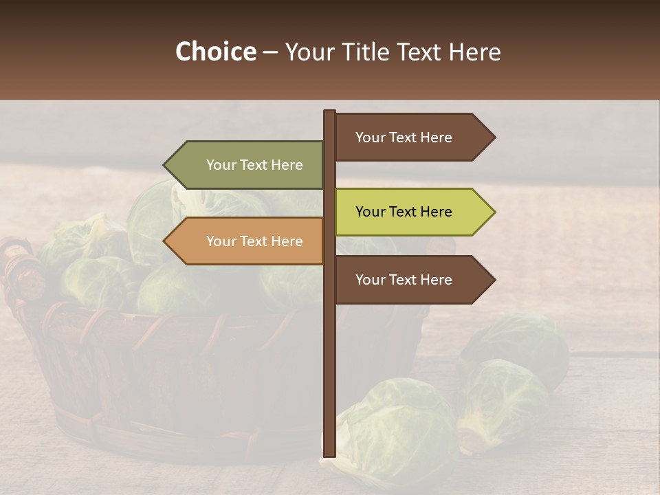 A Basket Of Brussel Sprouts On A Wooden Table PowerPoint Template