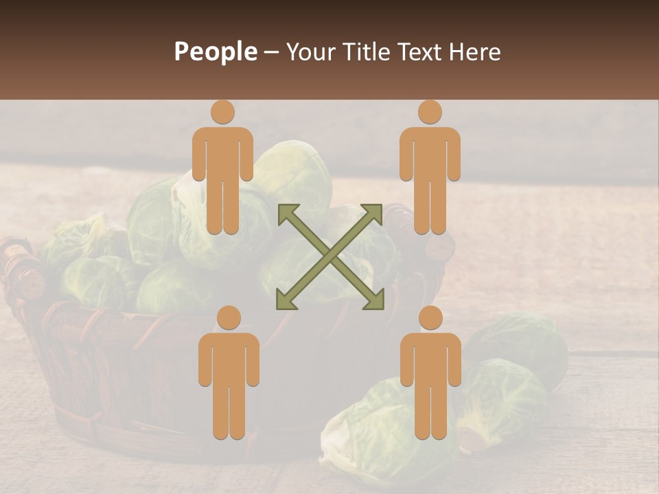 A Basket Of Brussel Sprouts On A Wooden Table PowerPoint Template