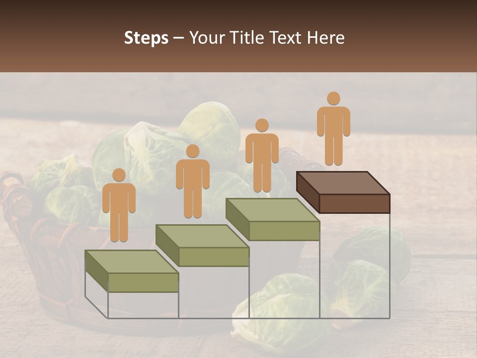 A Basket Of Brussel Sprouts On A Wooden Table PowerPoint Template