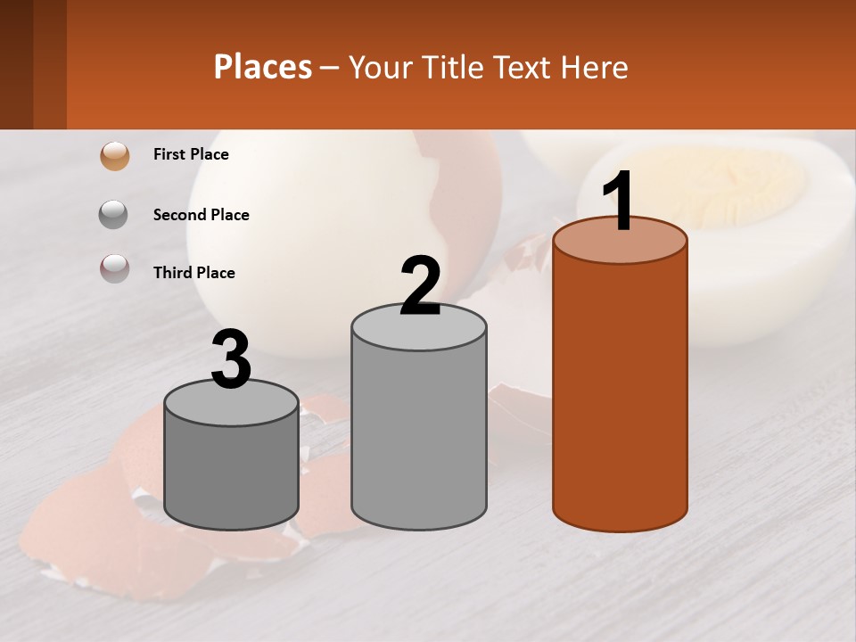 A Hard Boiled Egg On A Wooden Table PowerPoint Template