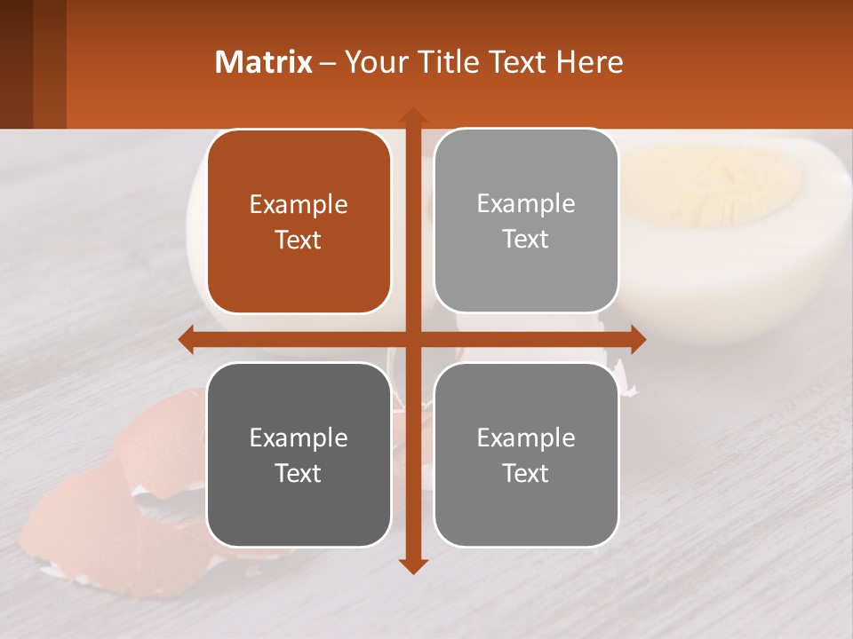 A Hard Boiled Egg On A Wooden Table PowerPoint Template