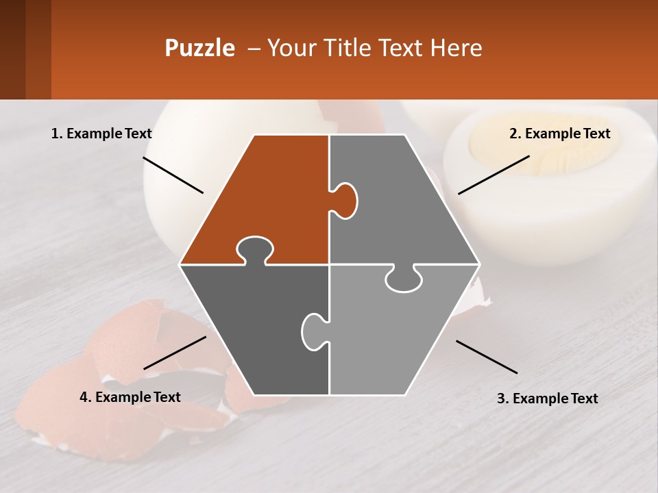 A Hard Boiled Egg On A Wooden Table PowerPoint Template