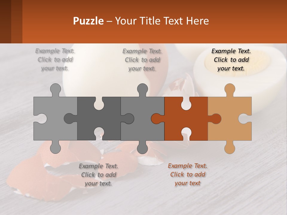 A Hard Boiled Egg On A Wooden Table PowerPoint Template