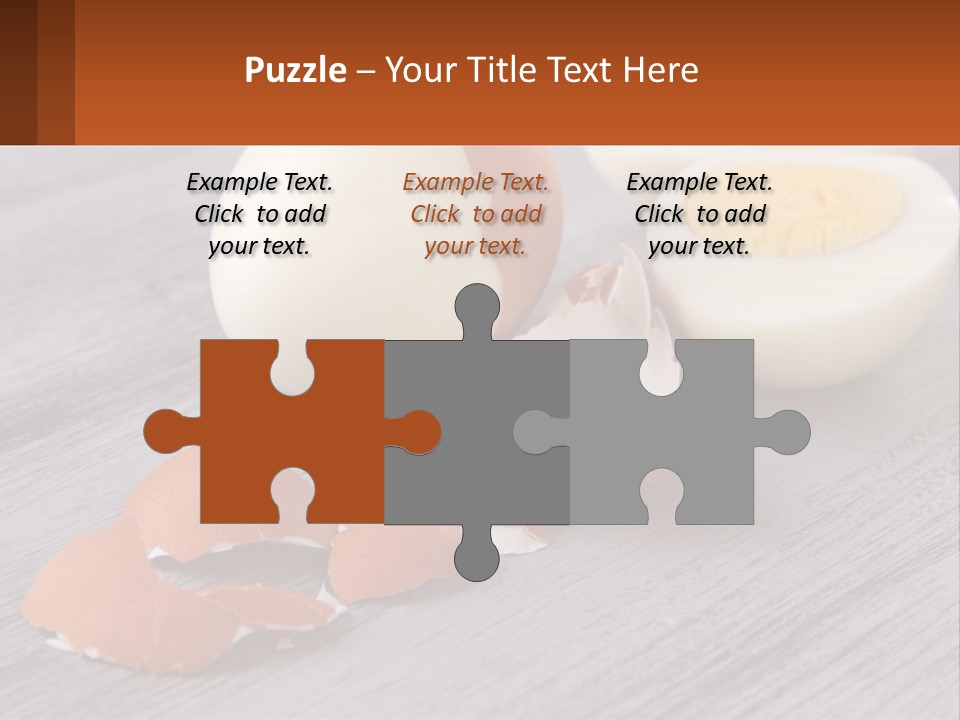 A Hard Boiled Egg On A Wooden Table PowerPoint Template