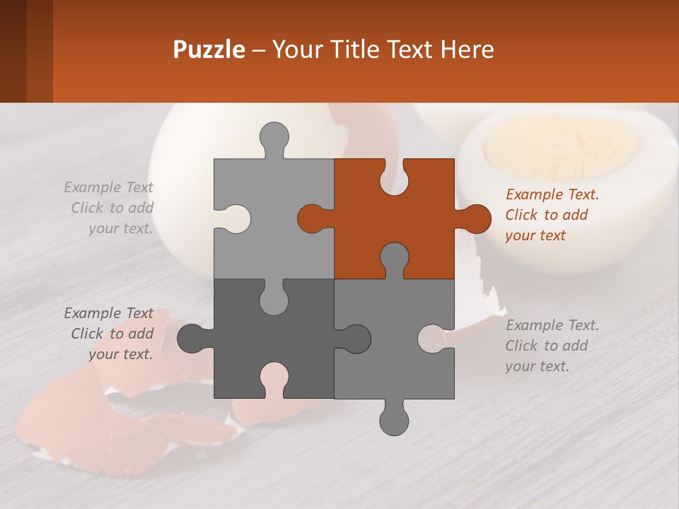A Hard Boiled Egg On A Wooden Table PowerPoint Template
