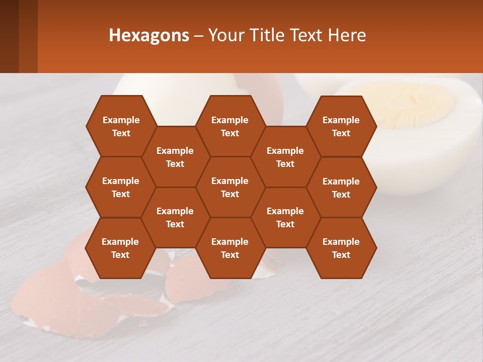 A Hard Boiled Egg On A Wooden Table PowerPoint Template