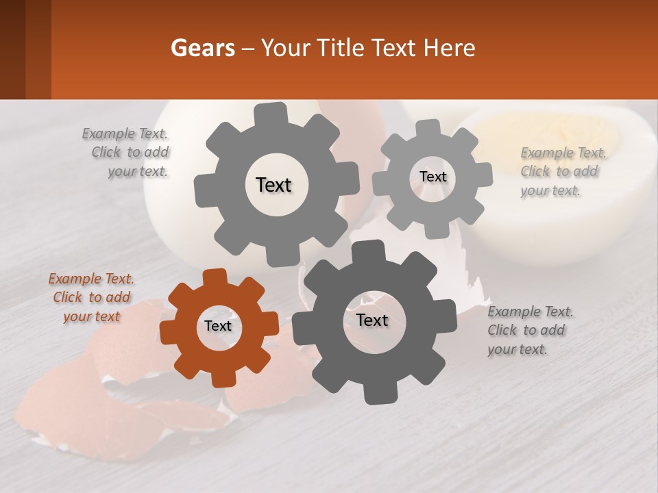 A Hard Boiled Egg On A Wooden Table PowerPoint Template