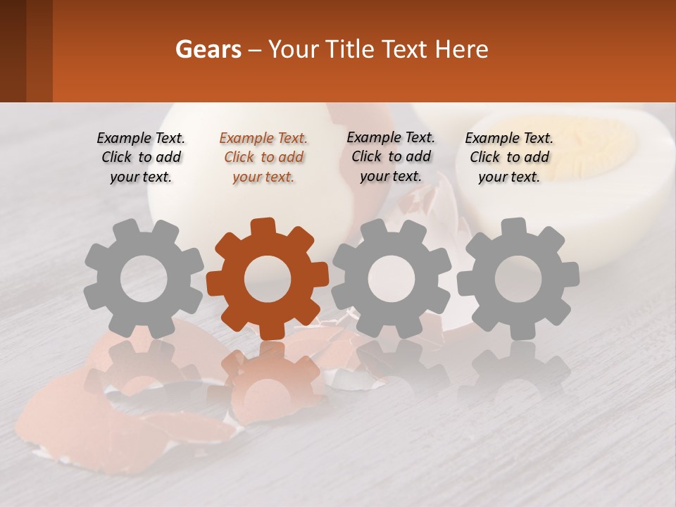 A Hard Boiled Egg On A Wooden Table PowerPoint Template