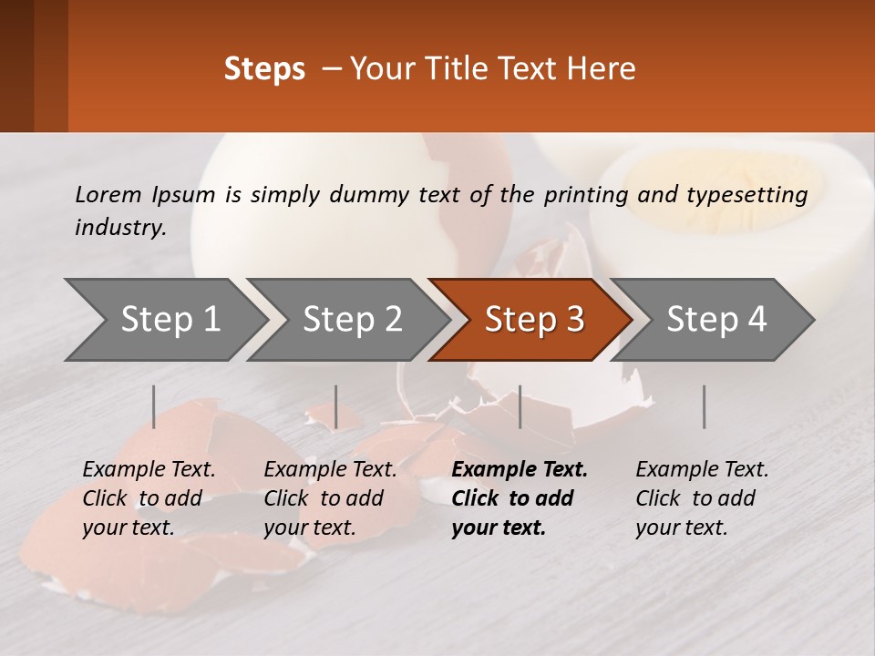 A Hard Boiled Egg On A Wooden Table PowerPoint Template