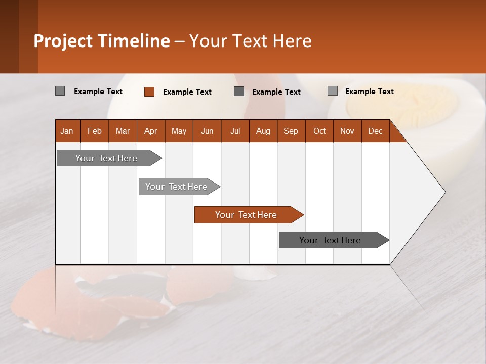 A Hard Boiled Egg On A Wooden Table PowerPoint Template