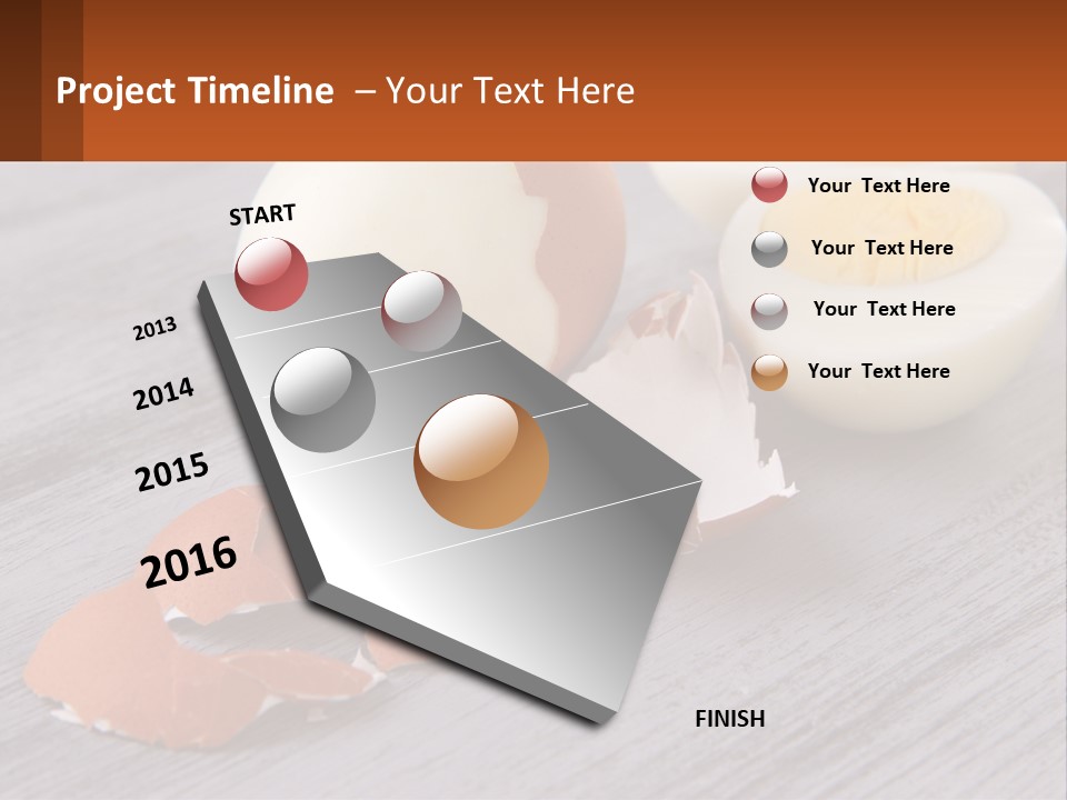 A Hard Boiled Egg On A Wooden Table PowerPoint Template