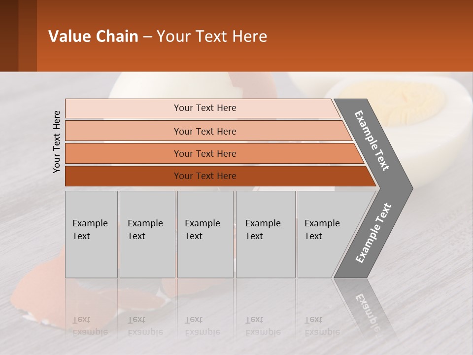 A Hard Boiled Egg On A Wooden Table PowerPoint Template