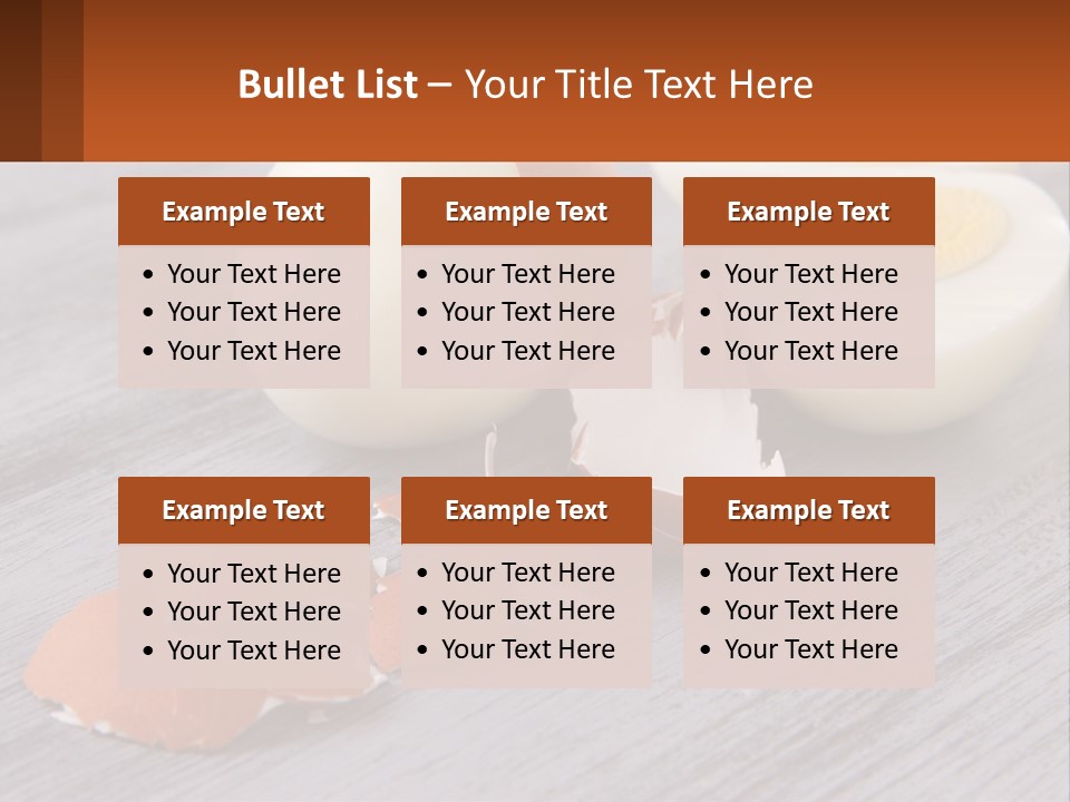 A Hard Boiled Egg On A Wooden Table PowerPoint Template