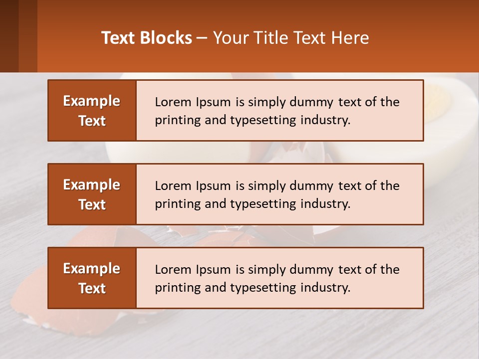 A Hard Boiled Egg On A Wooden Table PowerPoint Template