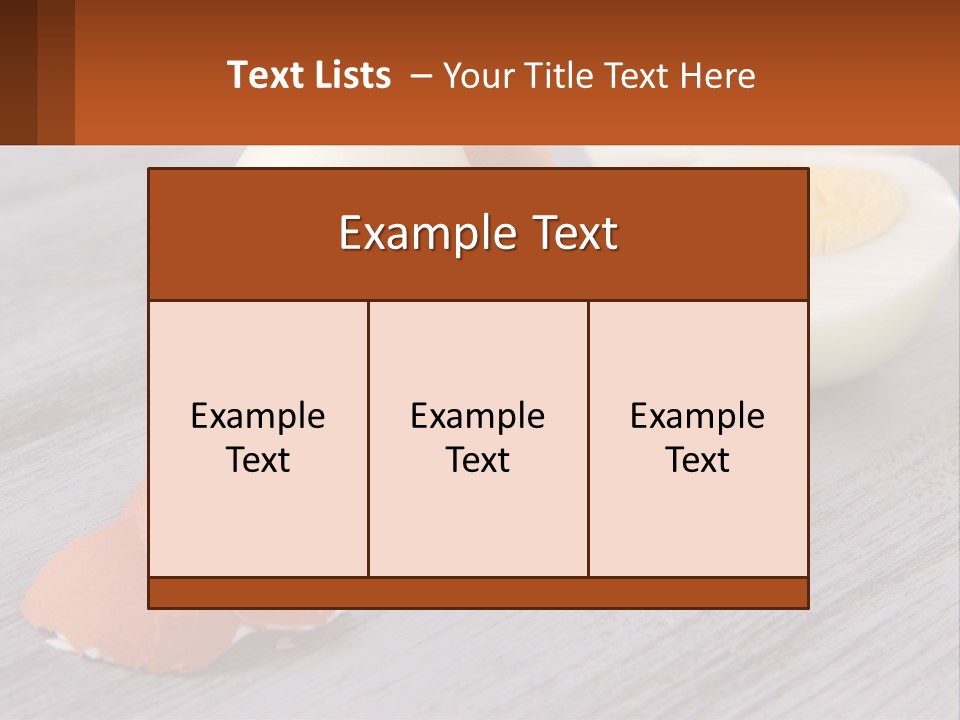 A Hard Boiled Egg On A Wooden Table PowerPoint Template