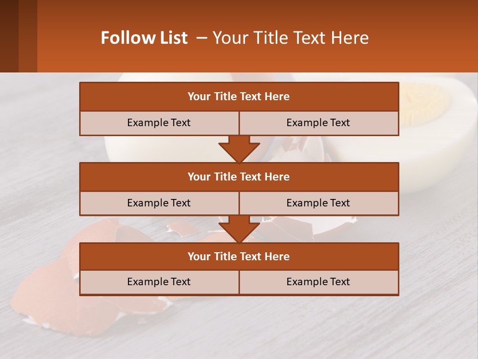 A Hard Boiled Egg On A Wooden Table PowerPoint Template
