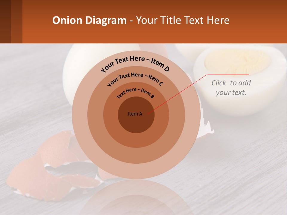 A Hard Boiled Egg On A Wooden Table PowerPoint Template