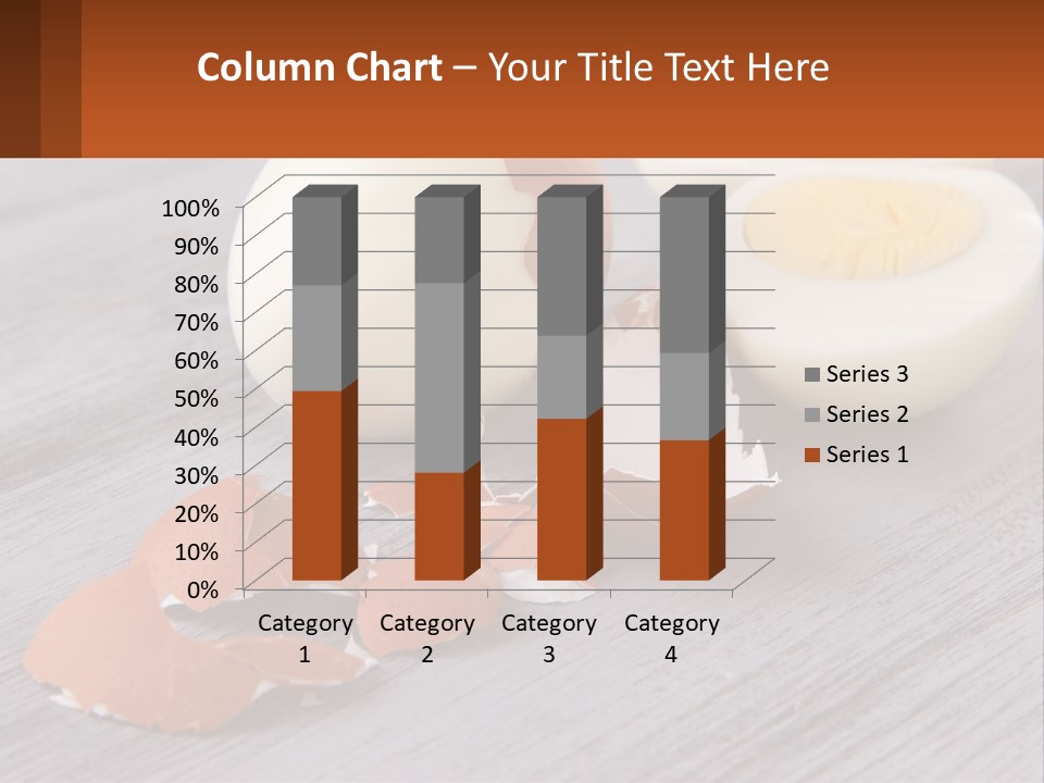 A Hard Boiled Egg On A Wooden Table PowerPoint Template