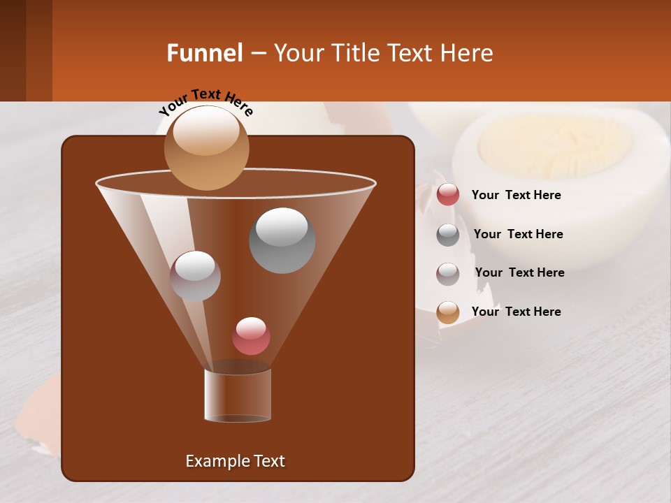 A Hard Boiled Egg On A Wooden Table PowerPoint Template