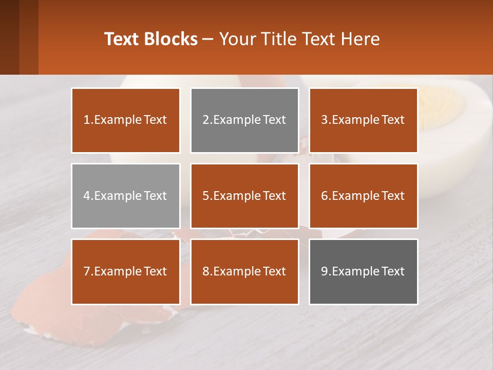 A Hard Boiled Egg On A Wooden Table PowerPoint Template