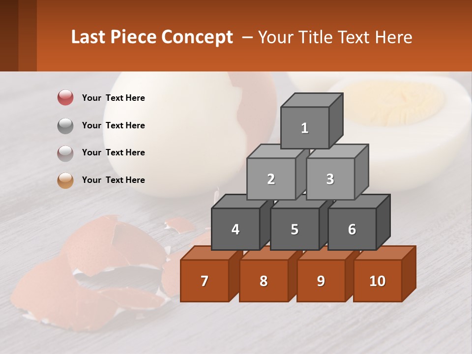 A Hard Boiled Egg On A Wooden Table PowerPoint Template