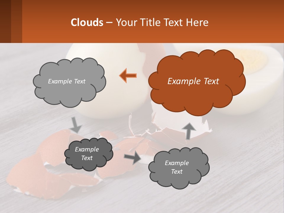 A Hard Boiled Egg On A Wooden Table PowerPoint Template