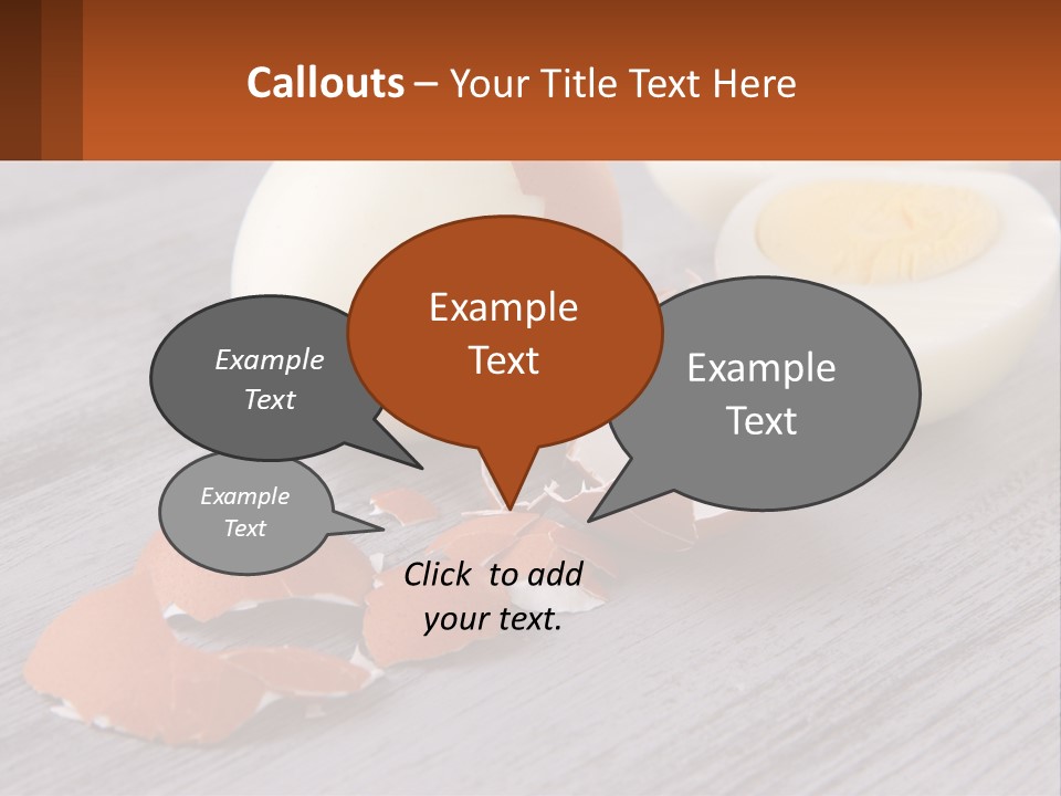 A Hard Boiled Egg On A Wooden Table PowerPoint Template