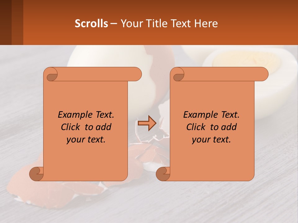 A Hard Boiled Egg On A Wooden Table PowerPoint Template
