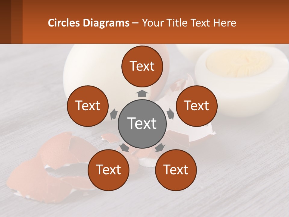 A Hard Boiled Egg On A Wooden Table PowerPoint Template