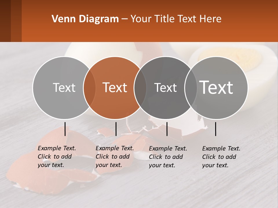 A Hard Boiled Egg On A Wooden Table PowerPoint Template