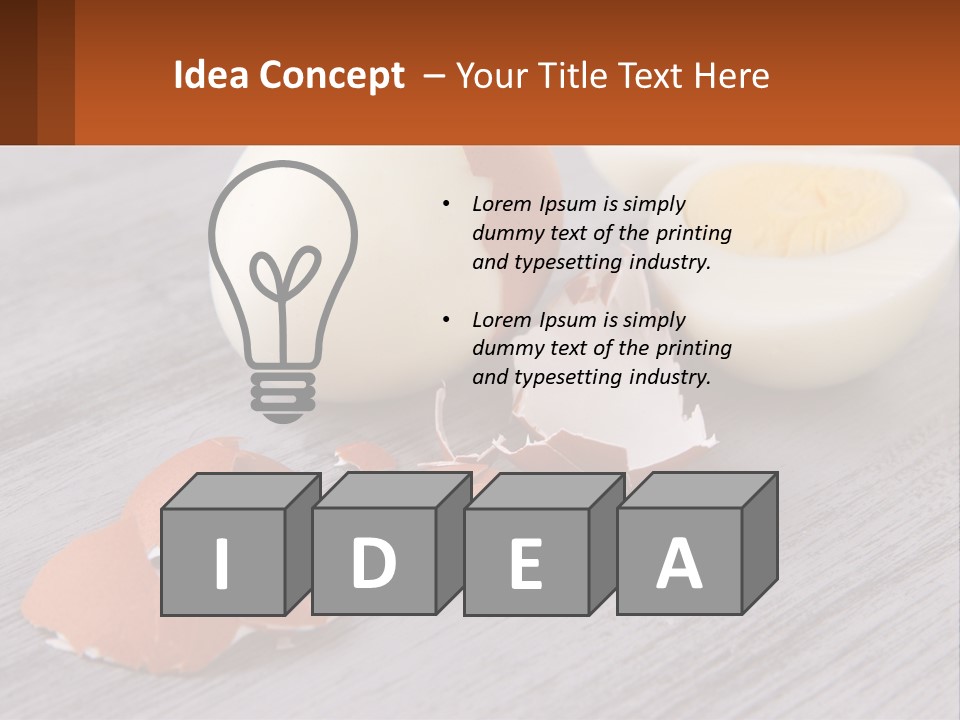A Hard Boiled Egg On A Wooden Table PowerPoint Template