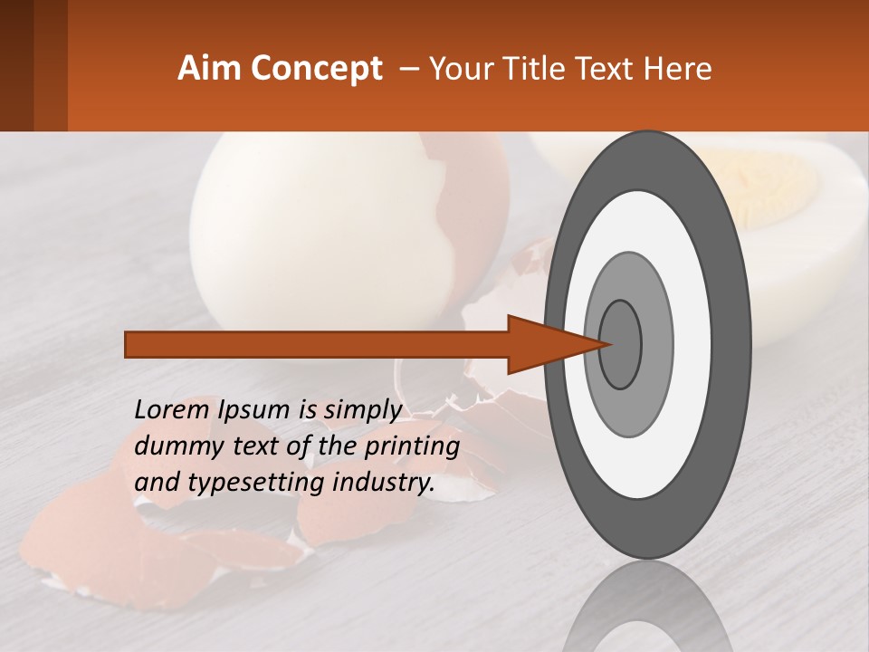 A Hard Boiled Egg On A Wooden Table PowerPoint Template