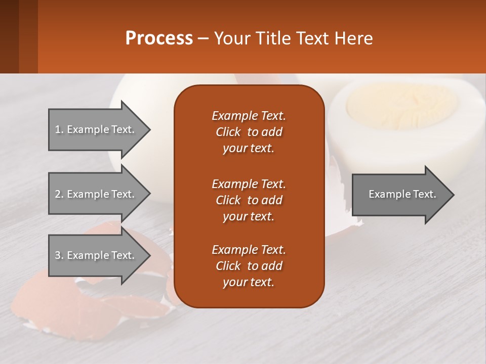 A Hard Boiled Egg On A Wooden Table PowerPoint Template