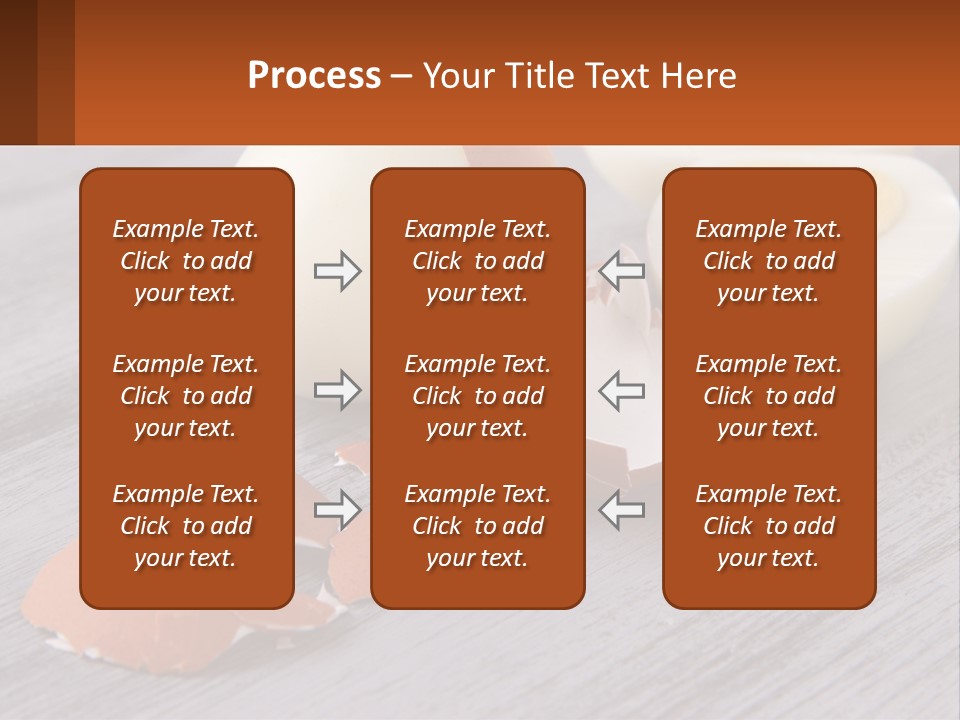 A Hard Boiled Egg On A Wooden Table PowerPoint Template