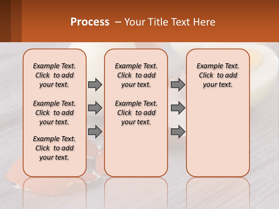 A Hard Boiled Egg On A Wooden Table PowerPoint Template