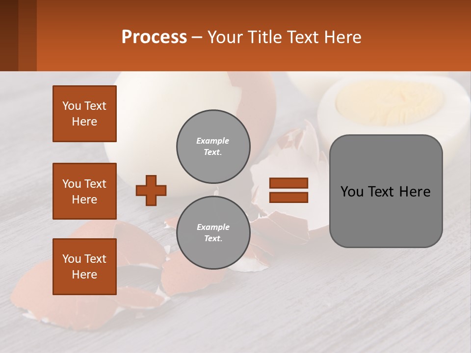 A Hard Boiled Egg On A Wooden Table PowerPoint Template