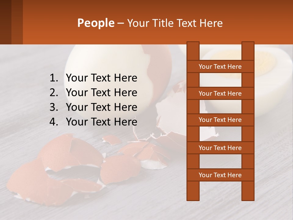 A Hard Boiled Egg On A Wooden Table PowerPoint Template
