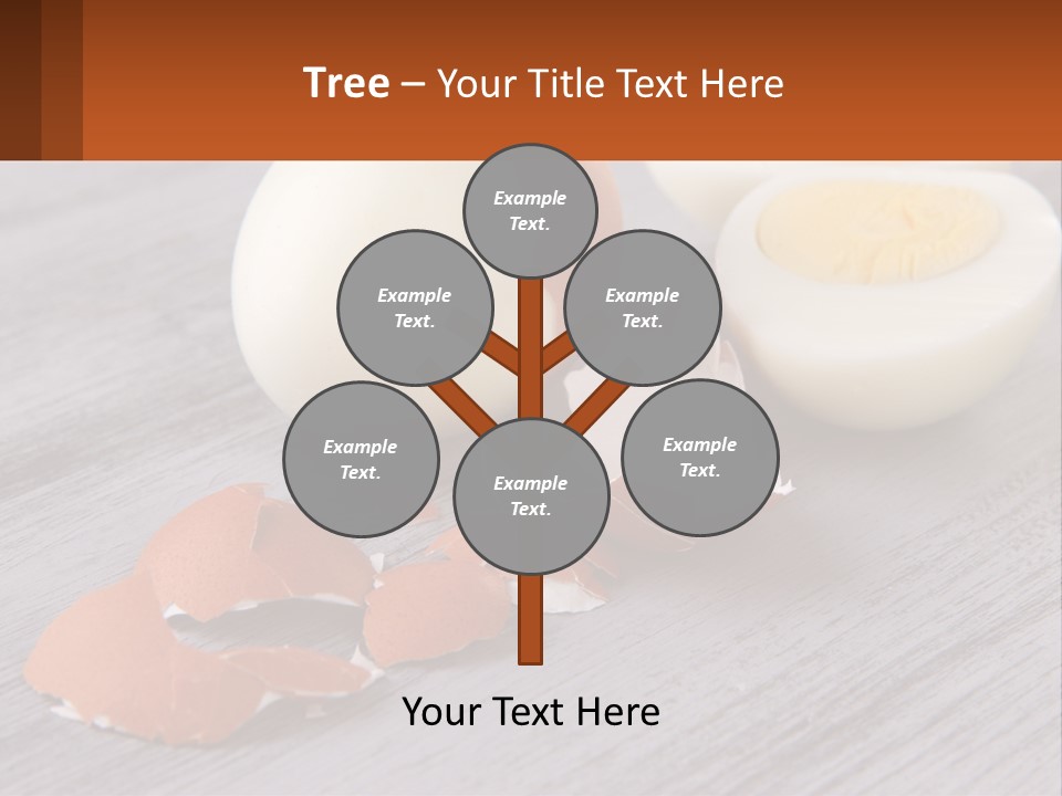 A Hard Boiled Egg On A Wooden Table PowerPoint Template