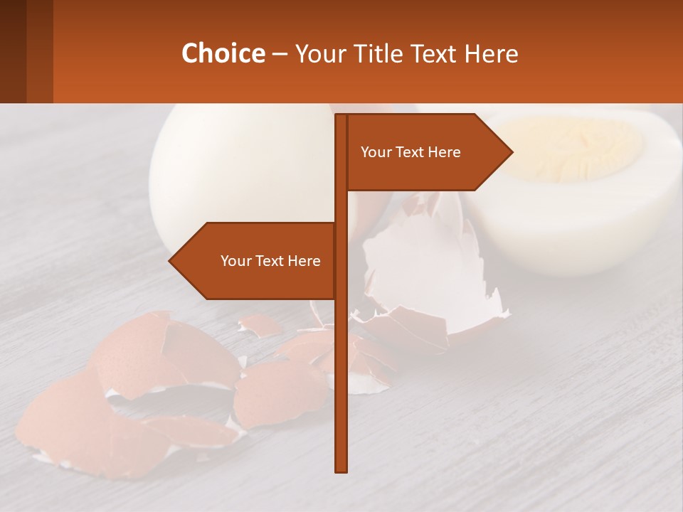 A Hard Boiled Egg On A Wooden Table PowerPoint Template