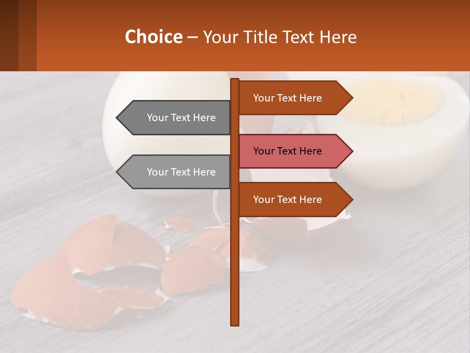 A Hard Boiled Egg On A Wooden Table PowerPoint Template