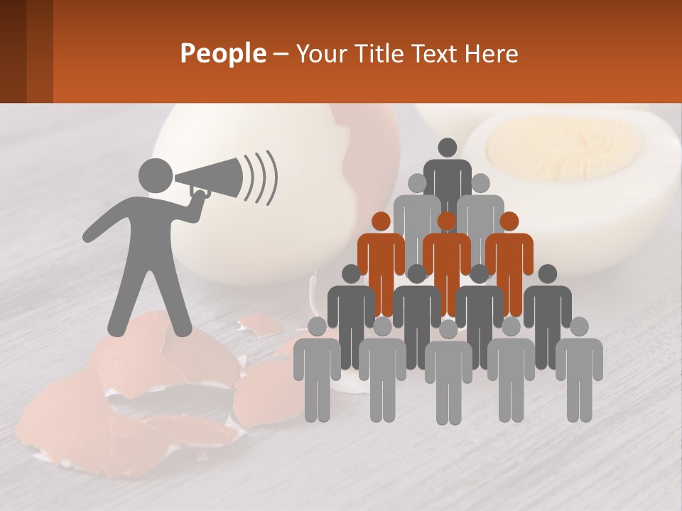 A Hard Boiled Egg On A Wooden Table PowerPoint Template