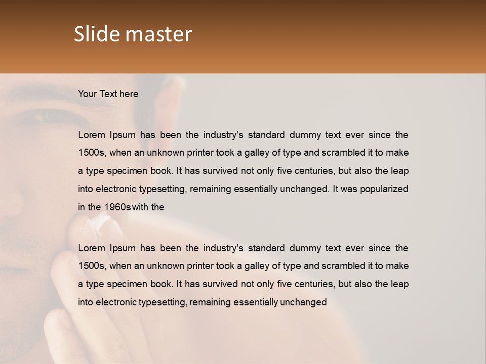 A Man Holding His Hand To His Face PowerPoint Template