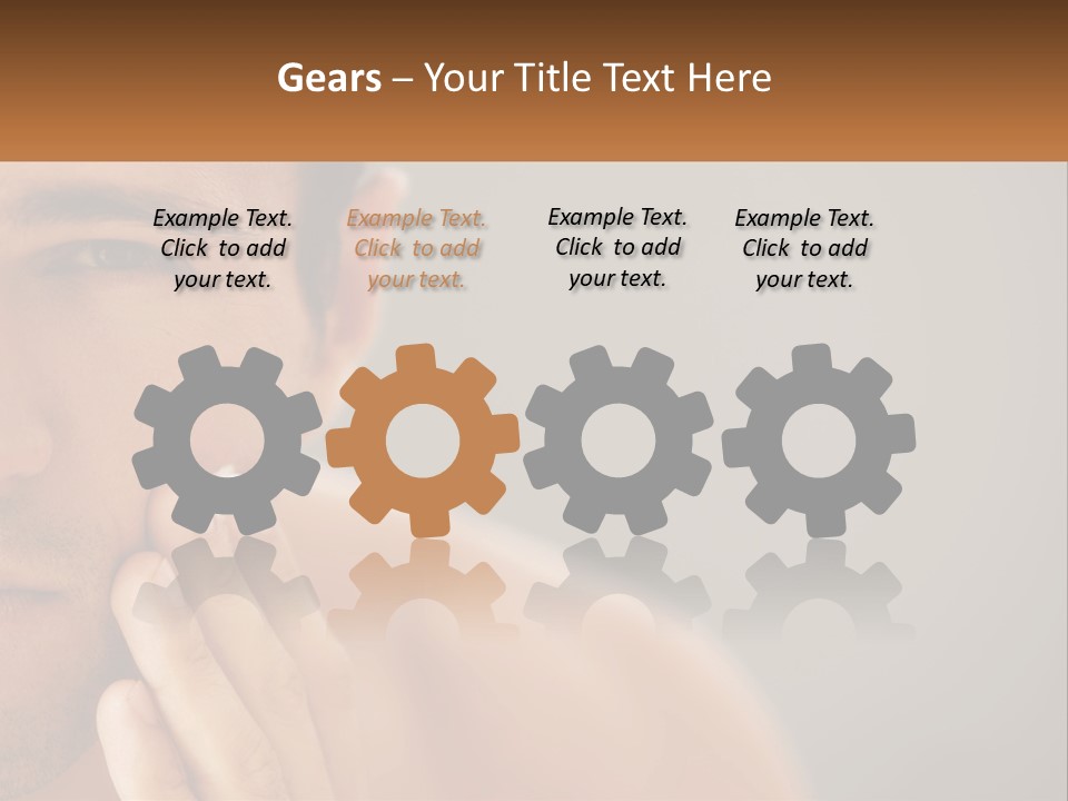 A Man Holding His Hand To His Face PowerPoint Template